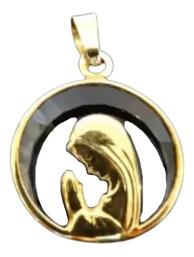 Dije Medalla Virgen Niña Oro 18 K Cristal Garantia El Trust