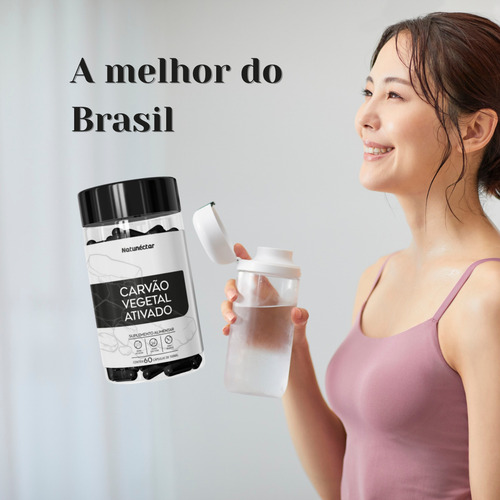 Kit 2 Frascos Carvão Vegetal Ativado Suplemento 120 Cápsulas Sabor Without Flavor