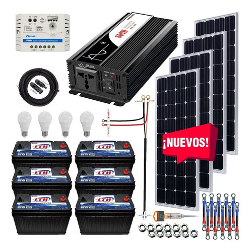 Kit Solar 3500 Watts Lth Inversor 600w Onda Pura, Pwm Sd