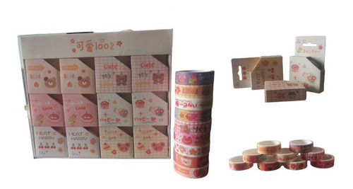Washi Tape 24 Cintas Kawaii Decorativas Scrapbook 5m X 15mm