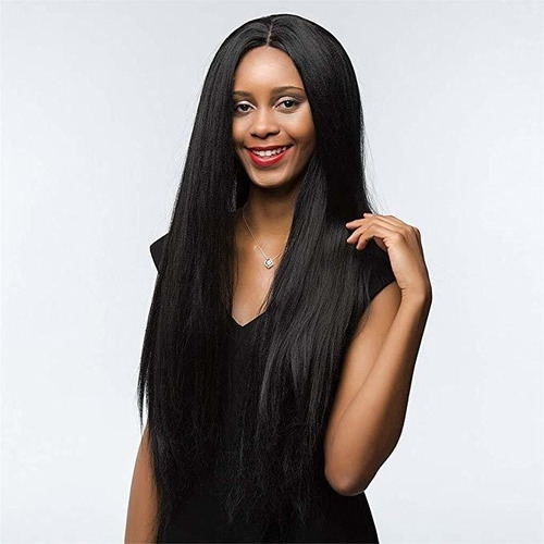 Imagen 3 de 6 de Peluca De Pelo De Señora Natural, Pelo Largo, Moda