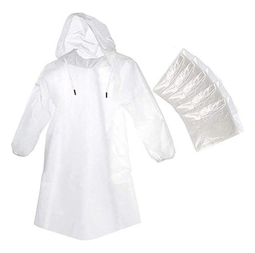 Poncho Desechable Para Lluvia De Emergencia Con Capucha Tran