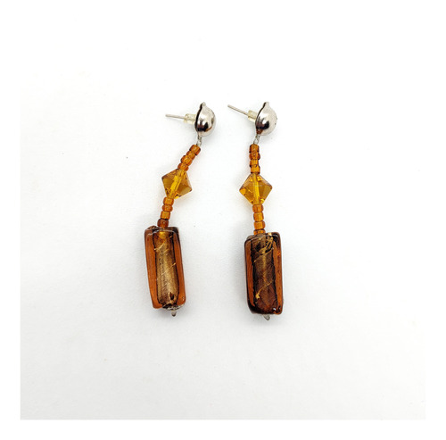 Hermosos Aretes Colgantes Mostacilla Y Cuentas De Vidrio