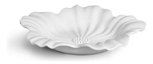 Porto Brasil travessa campestre flor média 32 cm branco