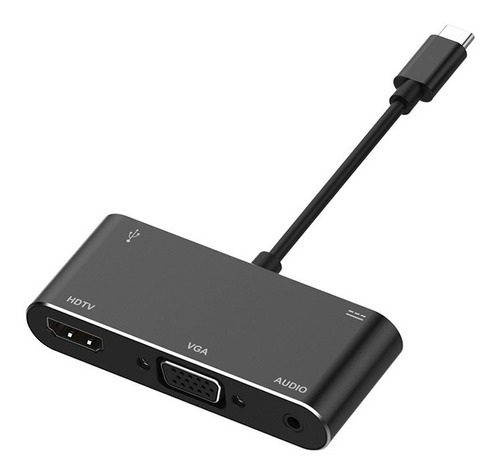 5 En 1 Adaptador Usb Tipo C A 4k Hdmi Vga Con Puerto Usb 3.0