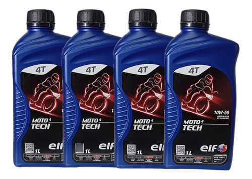 Aceite Sintético Elf Moto 4 Tech 10w50 X 1 Lt (4 Ud)