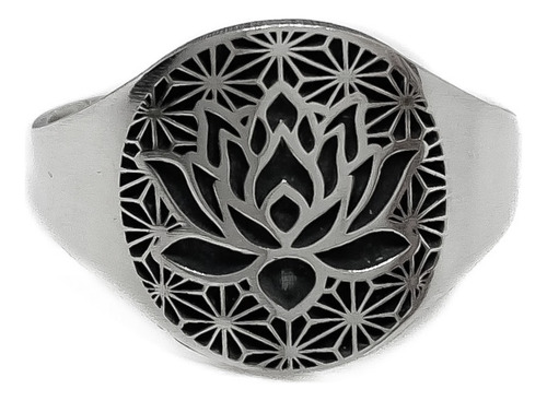 Anillo Flor De Loto Plata 925 Plata 925 C - Grande Plata 925