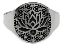 Comprar Anillo Flor De Loto Plata 925 Plateado Mediano Plata