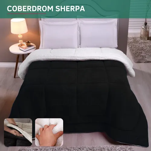 Coberdrom Casal Queen Sherpa Edredom Macio Dupla Face Quente Luxo...