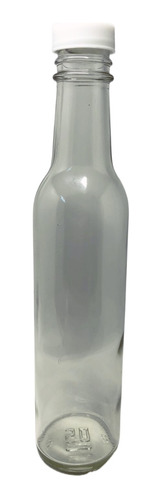 Botella Tequilera Redonda De Vidrio 250 Ml - 12 Pzs