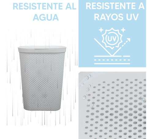 Set 4 Cestos Para Ropa 60l Blanco De Tapa Almacenamiento