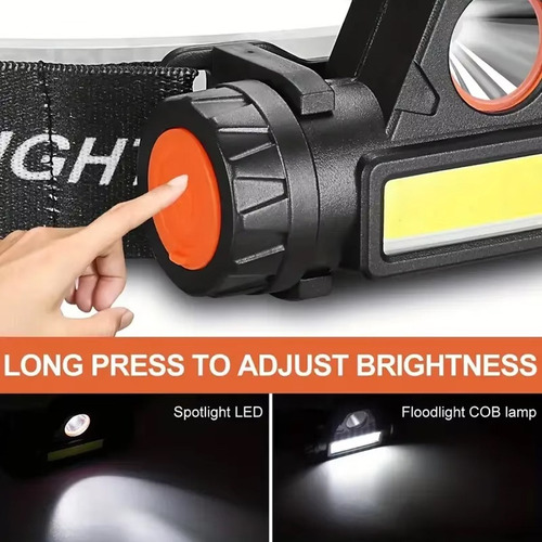 Faro Led Con Carga Usb, Potente Faro Cob Magnético