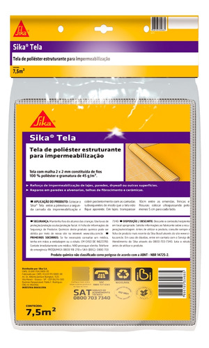 Tela De Poliéster Reforço Impermeabilização 1,5 M X 50m