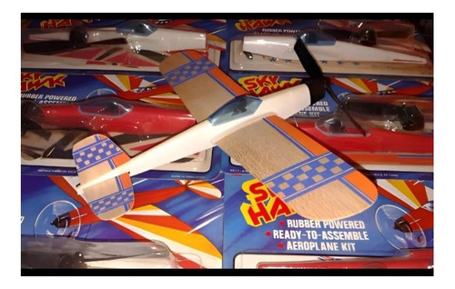 Avion Motor A Goma Skyhawk Balsa Ensambla Y Vola Increible! Varios