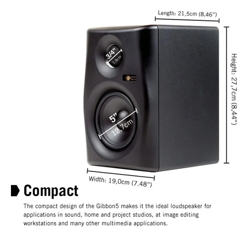 Monitores De Estudio Monkey Banana Gibbon 5 Black + Soportes (Usado)