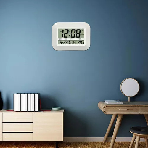 W Alarma De Reloj De Pared Electrónica Grande Con Batería De