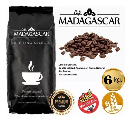Café Grano Maquina Express Madagascar Premium - 6 Kg