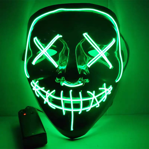 Mascara Terro Led Neon Assustadora Festa Balada Cosplay Face Cor Verde