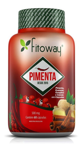 Pimenta + Gengibre + Canela + Guaraná - Fitoway 60 Cápsulas