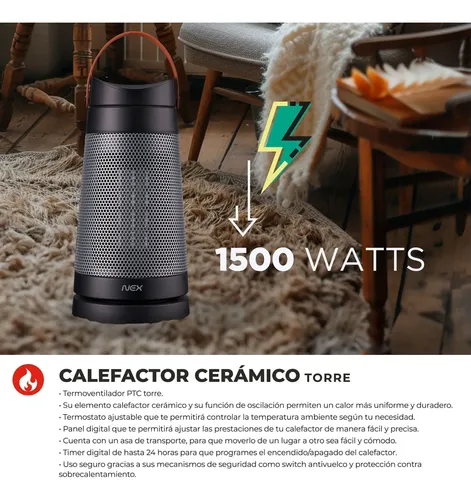 Calefactor Ceramico Torre Panel Touch Oscilacion 1500w | MercadoLibre