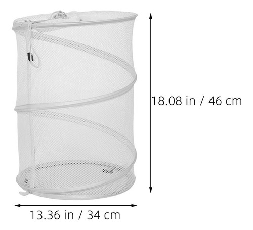 Cesto De Ropa De Malla Plegable Con Cordón Transpirable L
