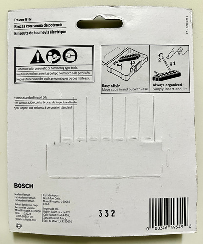 Jogo De Bits Impact Control Com 8 Peças Bosch - Com Clipe