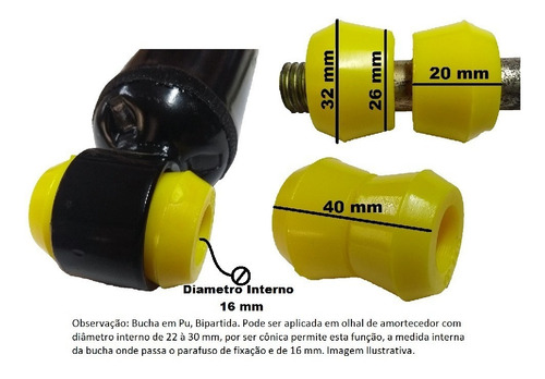 Imagem 2 de 4 de Buchas Pu Amortecedor Willys Rural F75 Toyota - 8 Peças