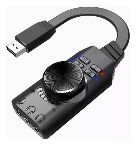 Tarjeta De Sonido Usb 7.1 Gamer Plextone Pc Linux Mak 24 Bit