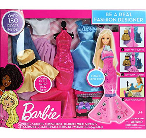 Kit De Vestir Para Muñecas Barbie Be A Fashion Designer, 5 C