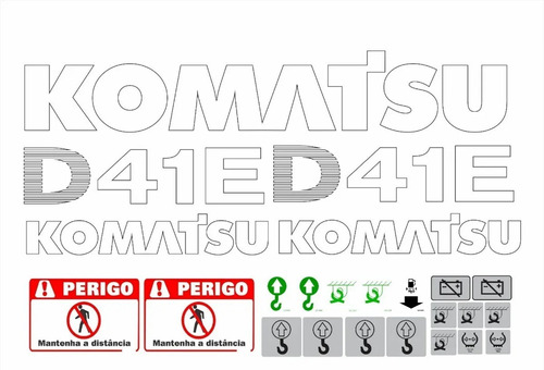 Kit Adesivos Trator De Esteira Komatsu D41e Ca-00421 Mq Cor Original