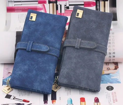 , Monedero Cartera Larga Dama Mujer Piel Nubuck Original