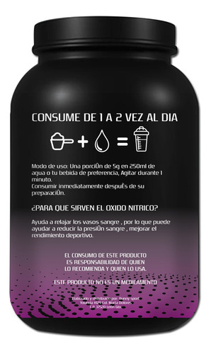 Óxido Nítrico Fast Suplement 1kg 200 Serv Varios Pre Entreno Manzana