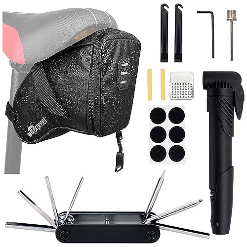 Bike Tyre Repair Kits, Waterproof Bicycle Saddle Bag & ...