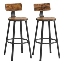 Comprar Taburetes De Bar Vasagle Juego X 2 Con Respaldo Color Marrón