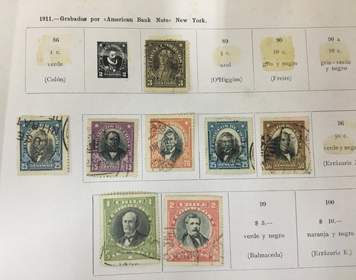Sellos Postales Chilenos Antiguos - 1900 (Usado)
