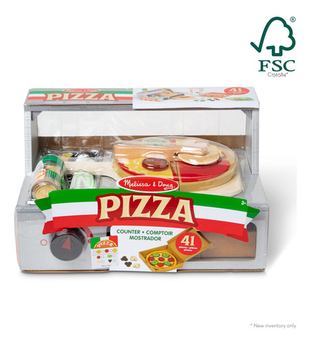 Set Pizza Counter Play Melissa & Doug Top & Bake, 41 Unidade