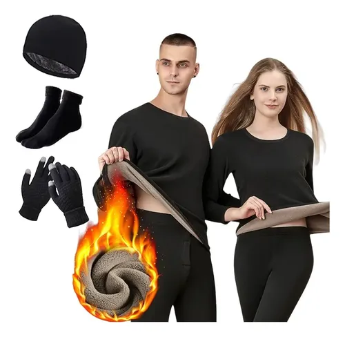 Conjunto De Frio Blusa Calça Térmica Luvas Meias Touca
