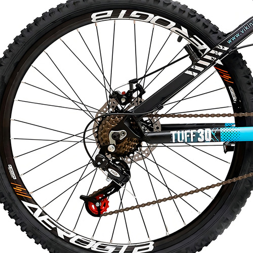 Bicicleta De Passeio Viking Freeride Tuff 30 Aro 26 13 21v Freio Disco Mecânico Index Cor Preto-azul