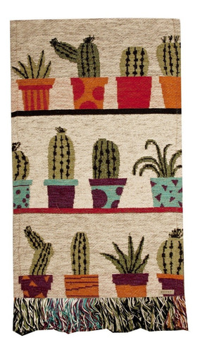 Camino Mesa Rústico Chenille Cactus 200 X 40 Cm Huitrú