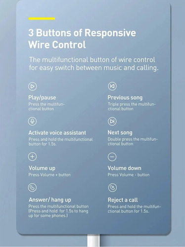 Audífonos Baseus Tipo C Encok C17 Con Micrófono Control Volu