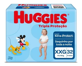 Pacote De Fraldas Tripla Proteção Xxg Com 32 Unid Huggies