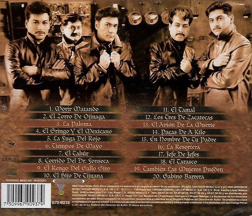 Cd Los Tigres Del Norte / 20 Corridos Inolvidables (2003) Mx
