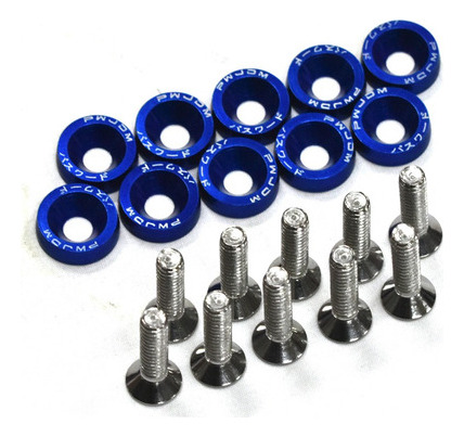 Arandelas Anodizada Aluminio Moto Auto Atv  6mm M6 X10u Azul