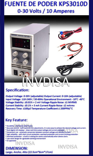 Fuente De Poder Variable 0-30vcd Hasta 10amperes Supply (Usado)