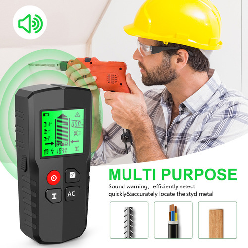 Mz Detector De Pared Con Retroiluminación Lcd: Metal,