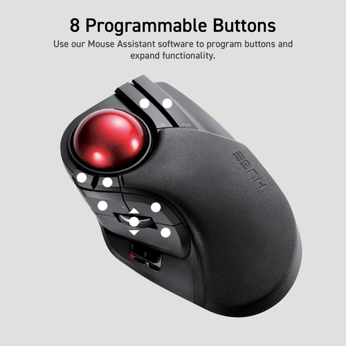 Trackball Elecom Enorme Contador De Dedos Índice Usb Inalámb