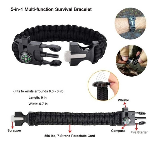 Imagen 2 de 8 de Kit Sobrevivencia - Camping, Militar, Outdoor