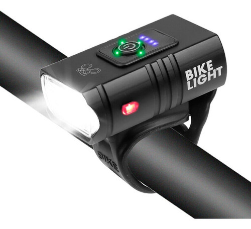 Farol Bike Recarregável 2 Leds Cree T6 6000 Lumens Preto