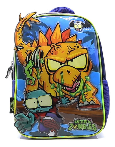 Mochila Escolar Cresko 12p Ultra Zombie Jardin Espalda