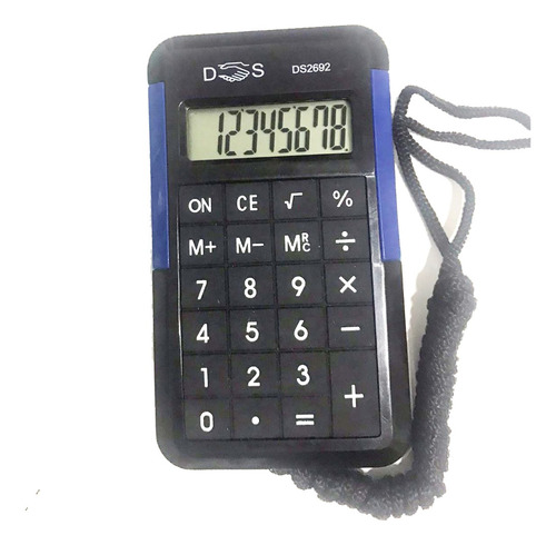 Kit 10 Calculadoras De Bolso Eletrônica Com Cordão 8 Dígitos